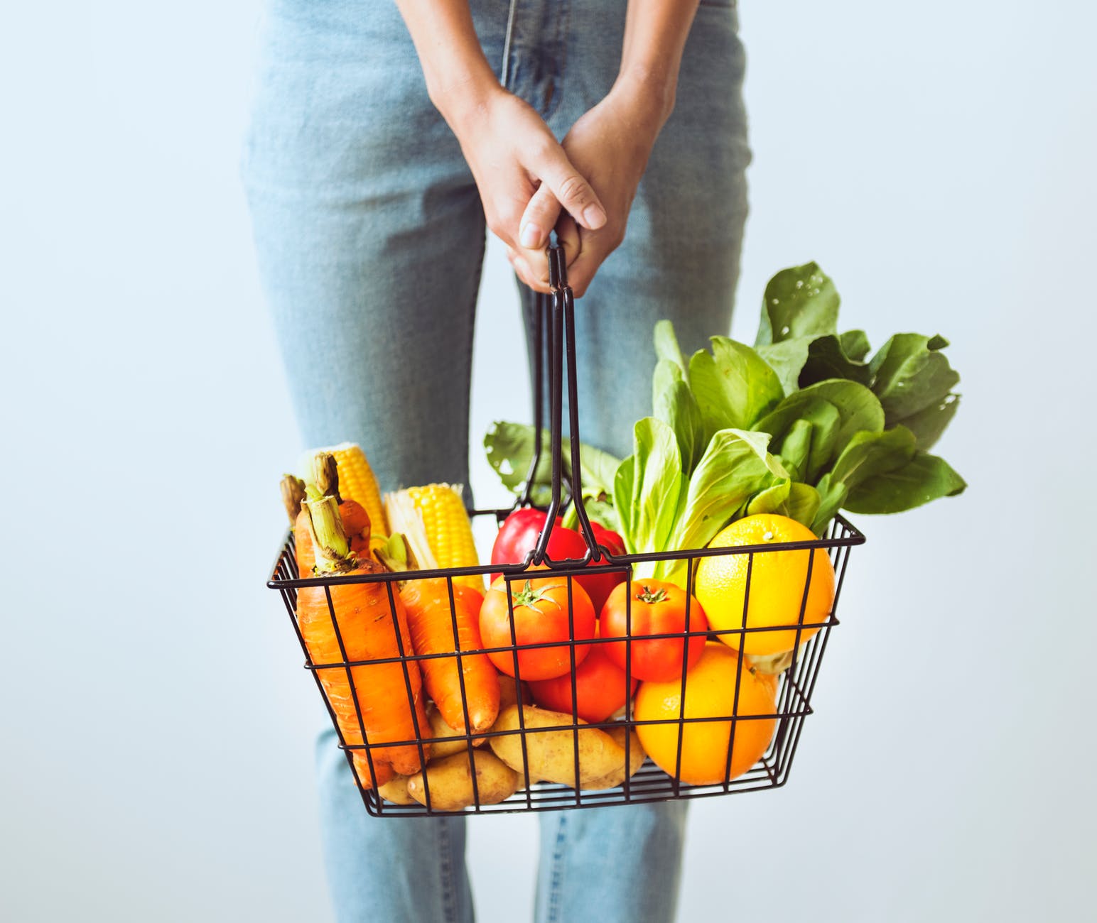 A basket of healthy food