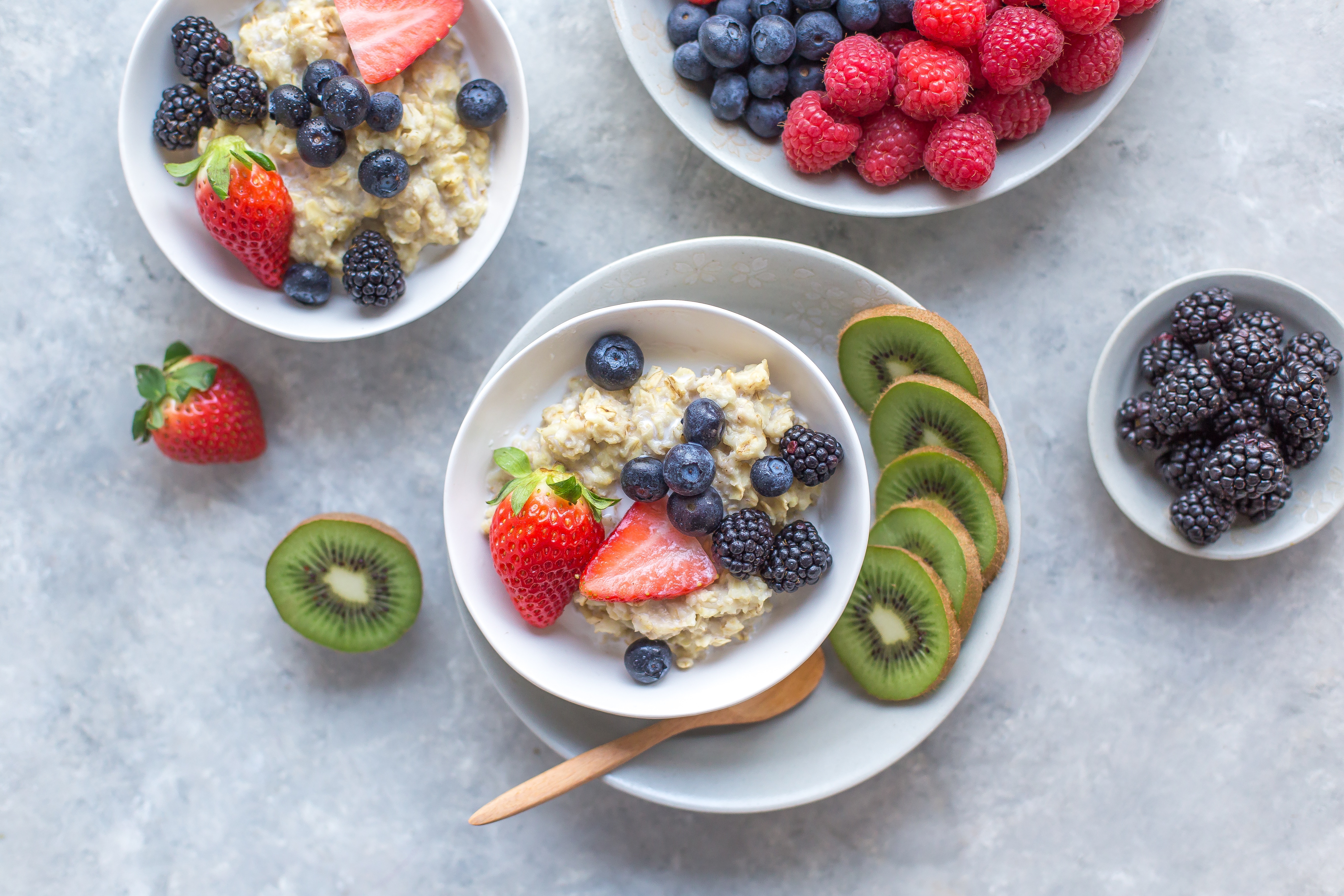 Fresh fruit and cereal